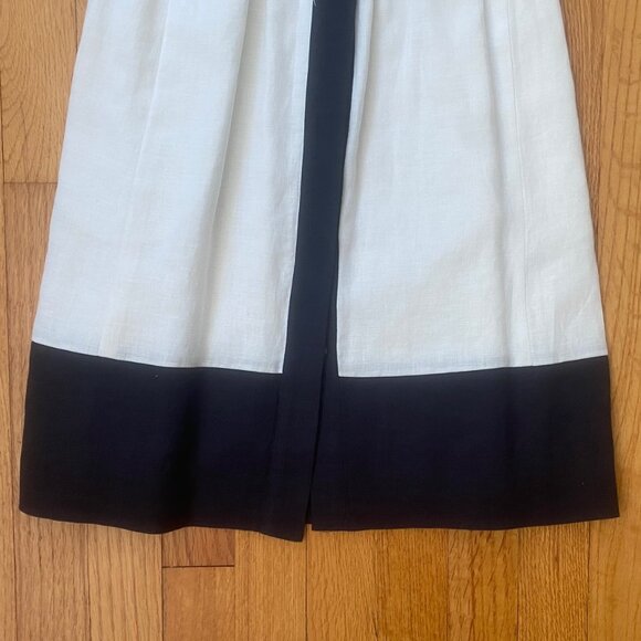 DKYNC White and Navy Blue Linen Button Down Dress - Picture 3 of 12